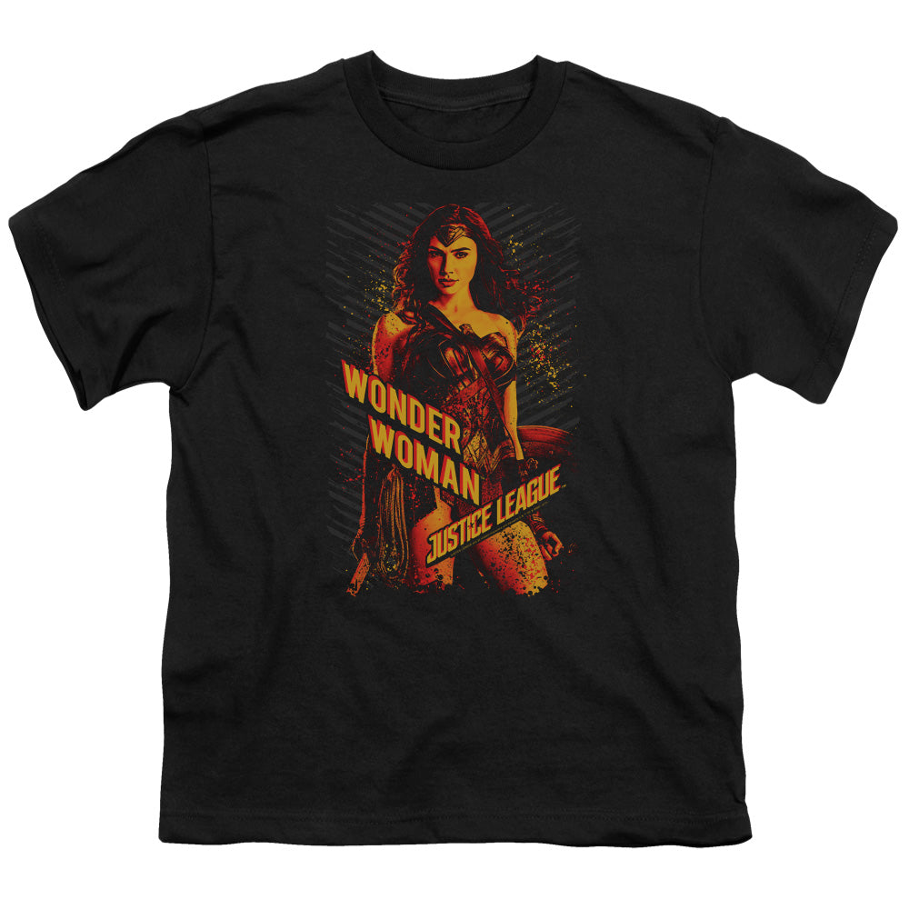 Justice League Movie Wonder Woman Kids Youth T Shirt Black Officially Licensed