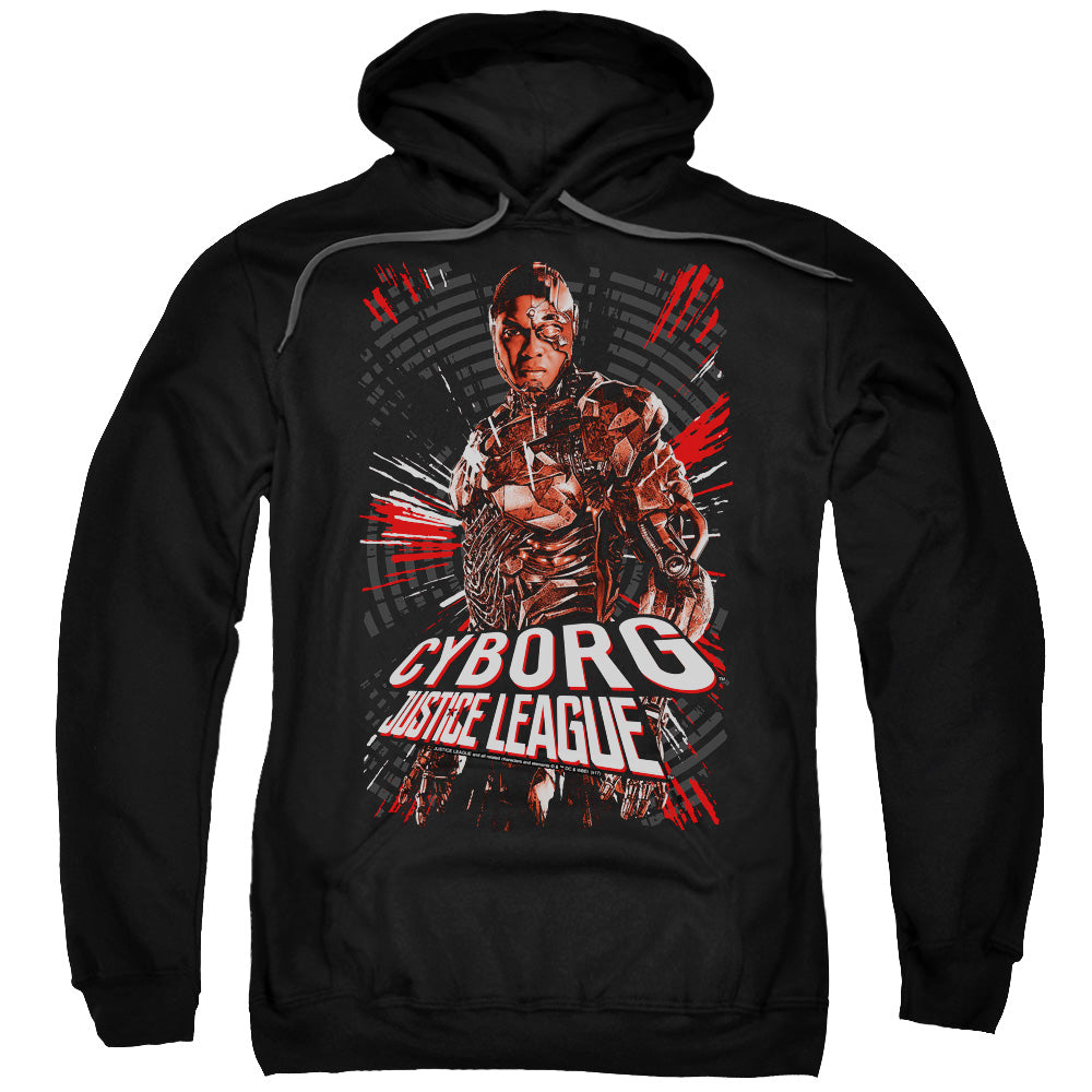 Justice League Movie Cyborg Mens Hoodie Black Officially Licensed