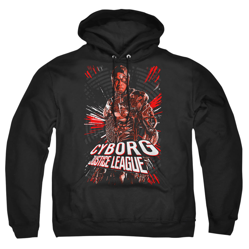 Justice League Movie Cyborg Mens Hoodie Black Officially Licensed