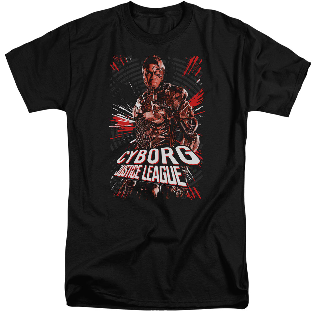 Justice League Movie Cyborg Mens Tall T Shirt Black Officially Licensed