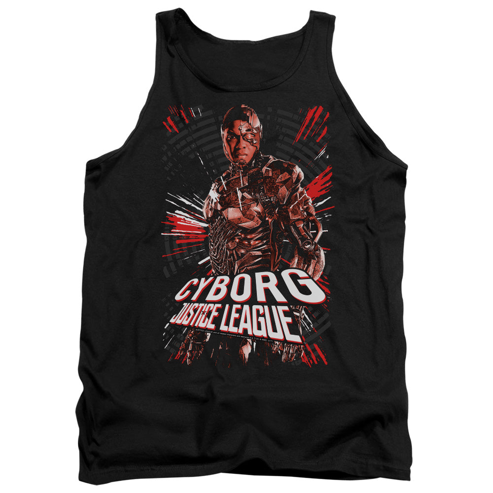 Justice League Movie Cyborg Mens Tank Top Shirt Black Officially Licensed