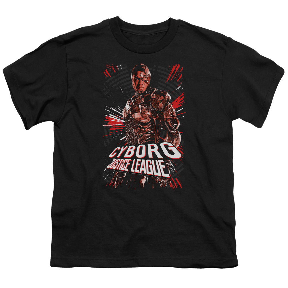 Justice League Movie Cyborg Kids Youth T Shirt Black Officially Licensed