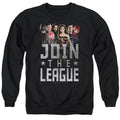 Justice League Movie Join The League Mens Crewneck Sweatshirt Black Officially Licensed