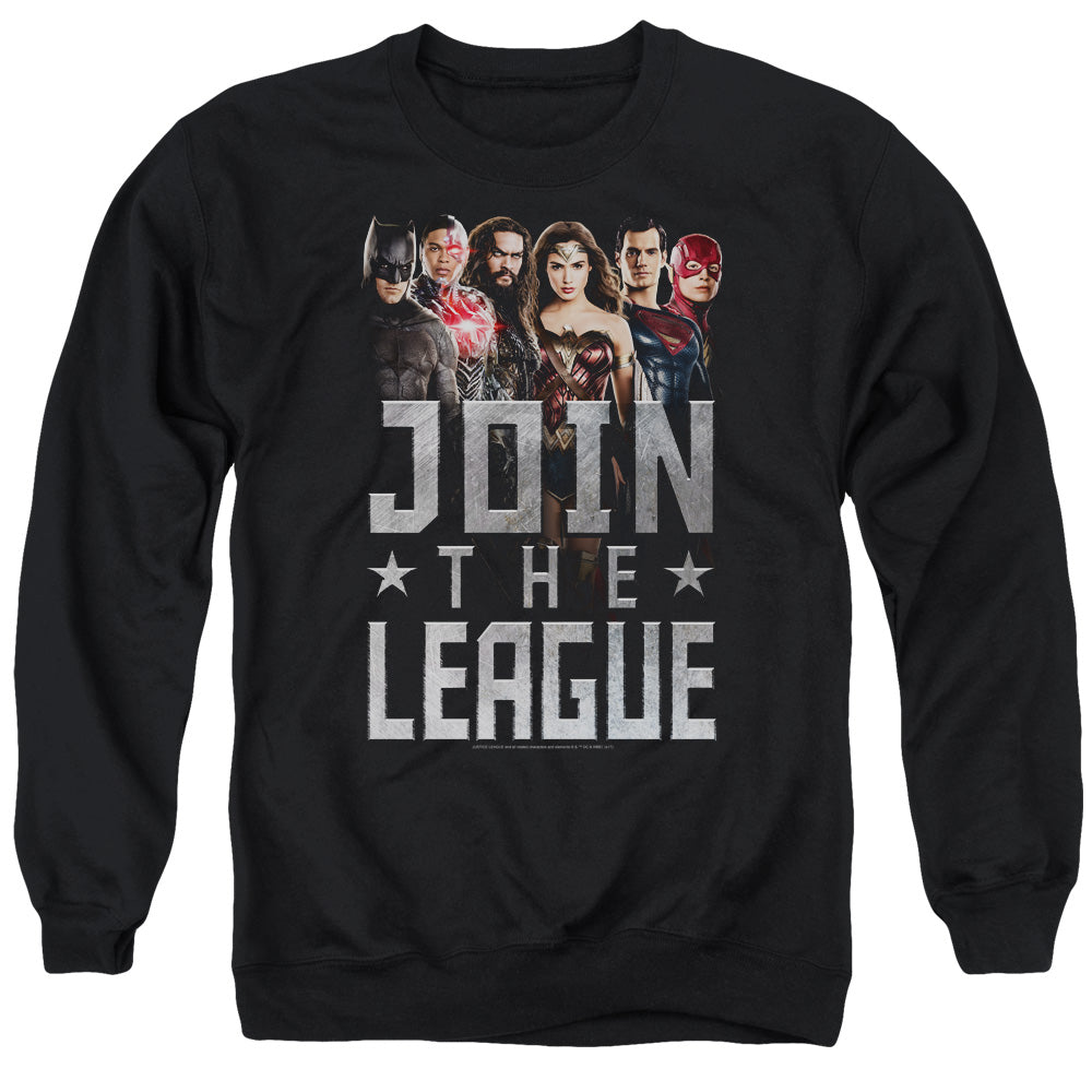 Justice League Movie Join The League Mens Crewneck Sweatshirt Black Officially Licensed