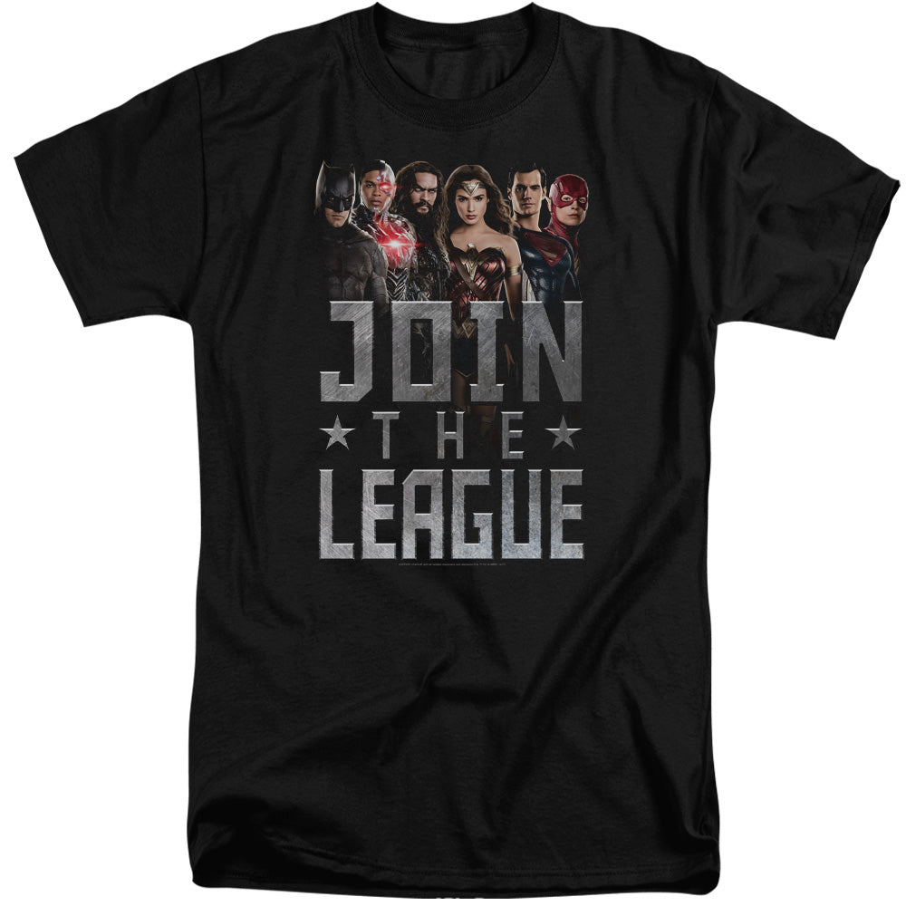 Justice League Movie Join The League Mens Tall T Shirt Black Officially Licensed