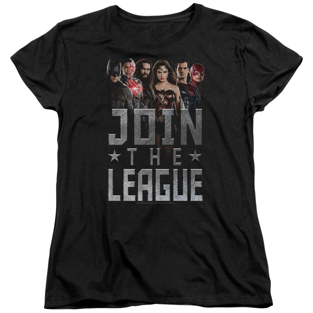 Justice League Movie Join the League Womens T Shirt Black Officially Licensed