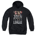 Justice League Movie Join the League Kids Youth Hoodie Black Officially Licensed