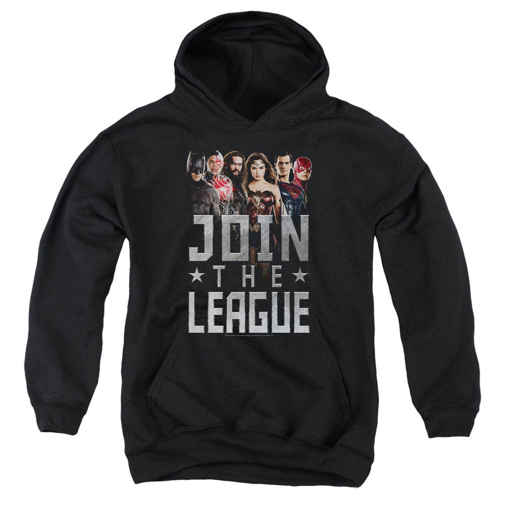 Justice League Movie Join the League Kids Youth Hoodie Black Officially Licensed