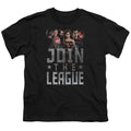Justice League Movie Join the League Kids Youth T Shirt Black Officially Licensed