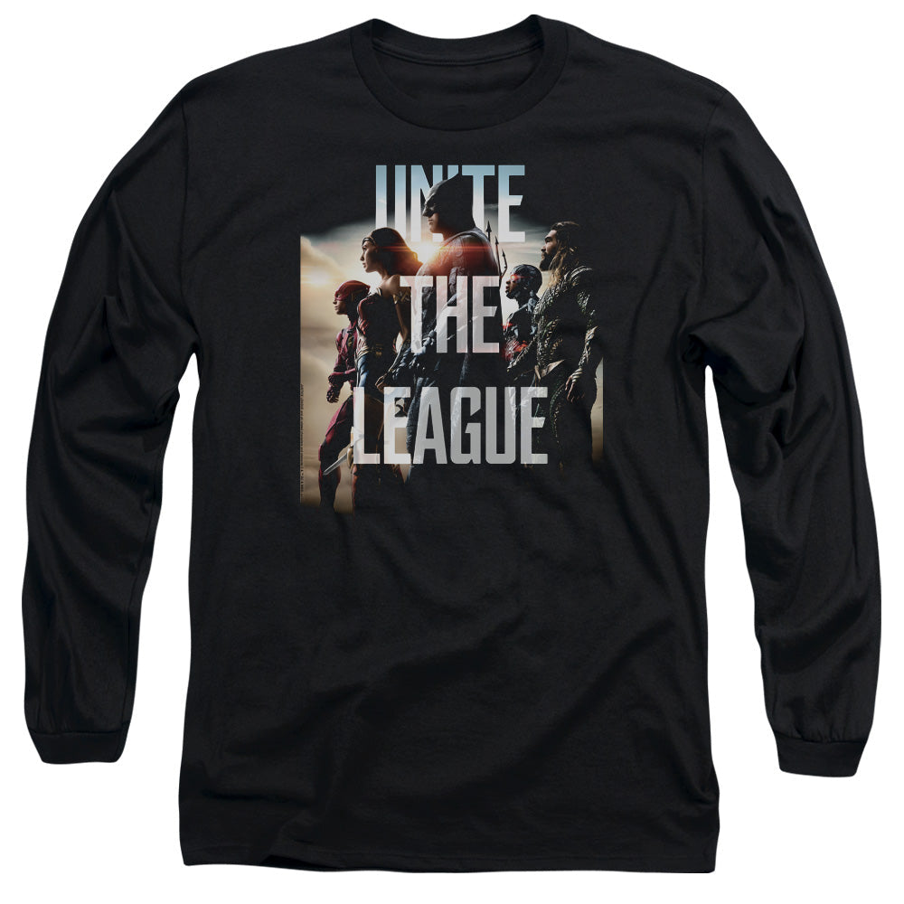 Justice League Movie Dawn Mens Long Sleeve Shirt Black Officially Licensed Officially Licensed