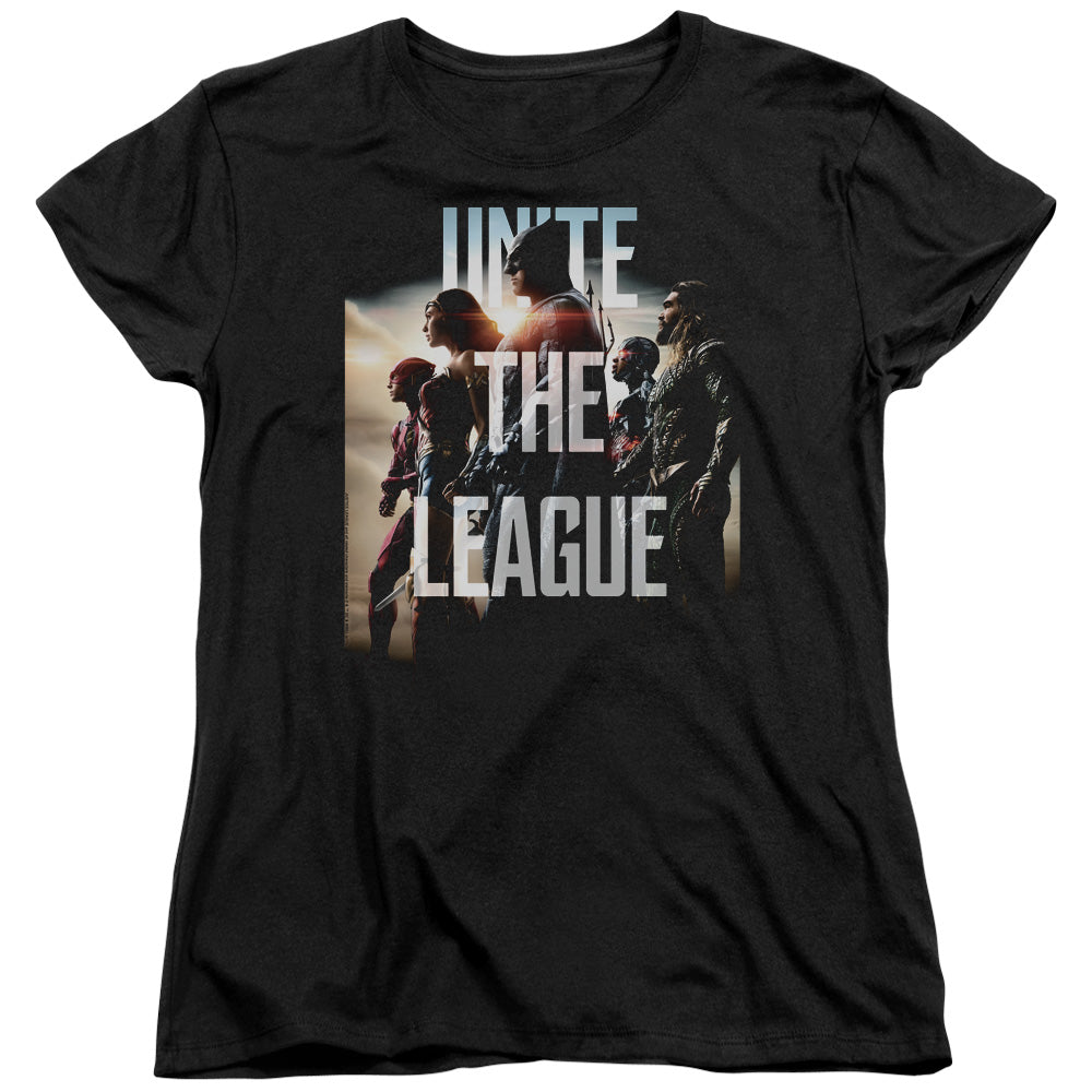 Justice League Movie Dawn Womens T Shirt Black Officially Licensed