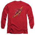 Justice League Movie Flash Forward Mens Long Sleeve Shirt Red Officially Licensed Officially Licensed
