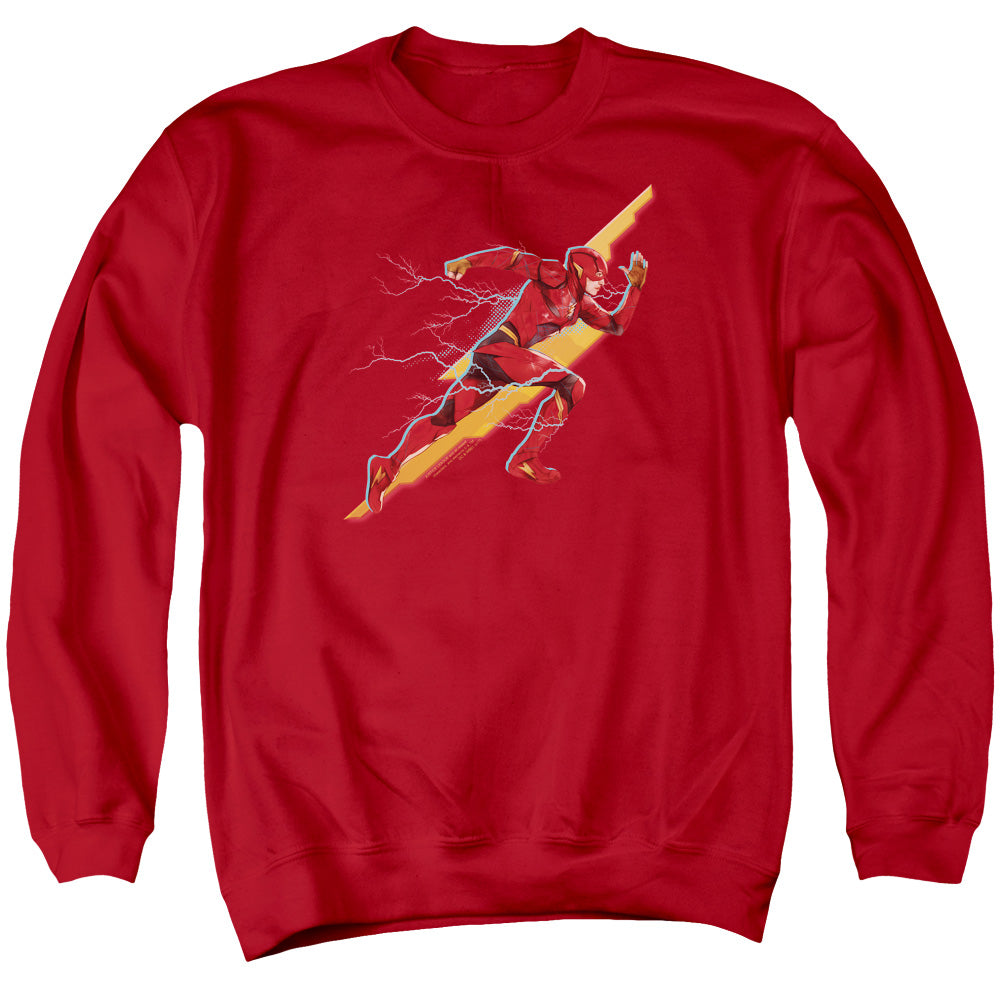 Justice League Movie Flash Forward Mens Crewneck Sweatshirt Red Officially Licensed