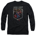 Justice League Movie Charge Mens Long Sleeve Shirt Black Officially Licensed Officially Licensed