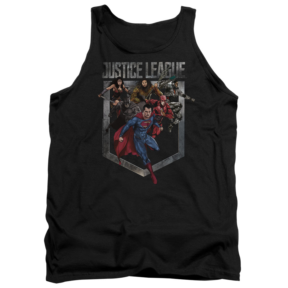 Justice League Movie Charge Mens Tank Top Shirt Black Officially Licensed
