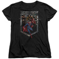 Justice League Movie Charge Womens T Shirt Black Officially Licensed