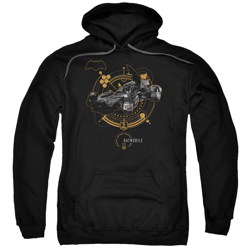 Justice League Movie Batmobile Mens Hoodie Black Officially Licensed