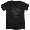 Justice League Movie Batmobile Mens Slim Fit V-Neck T Shirt Black Officially Licensed