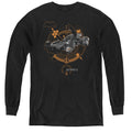 Justice League Movie Batmobile Long Sleeve Kids Youth T Shirt Black Officially Licensed