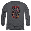 Justice League Movie League Of Six Mens Long Sleeve Shirt Charcoal Officially Licensed Officially Licensed