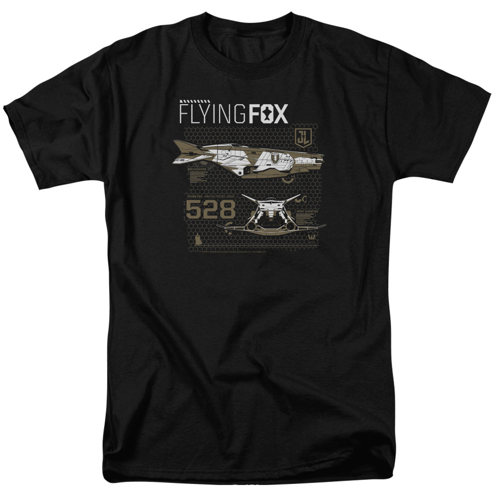 Justice League Movie Flying Fox Mens T Shirt Black Officially Licensed