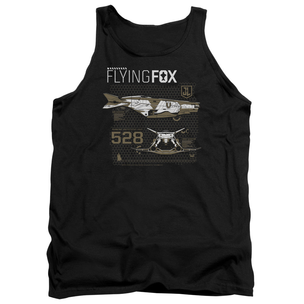 Justice League Movie Flying Fox Mens Tank Top Shirt Black Officially Licensed