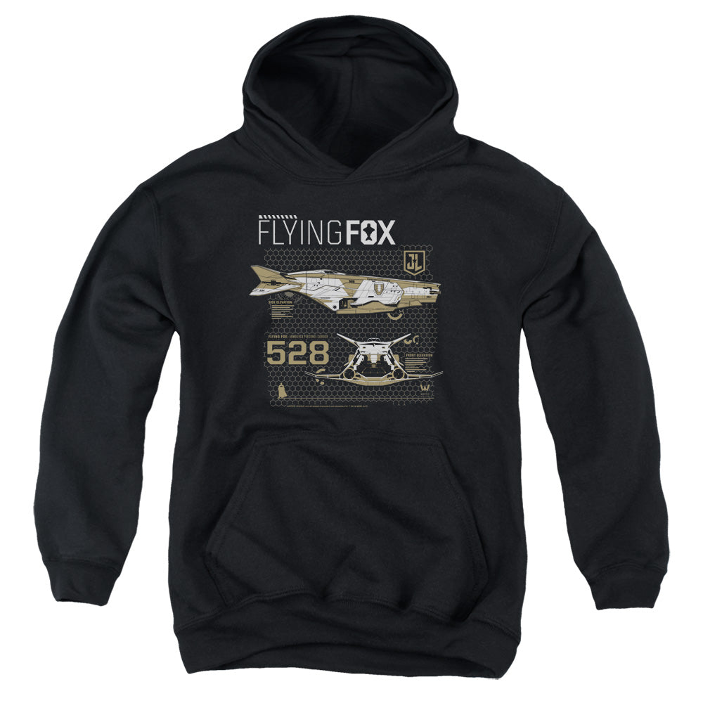 Justice League Movie Flying Fox Kids Youth Hoodie Black Officially Licensed