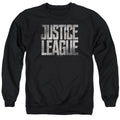 Justice League Movie Metal Logo Mens Crewneck Sweatshirt Black Officially Licensed