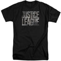 Justice League Movie Metal Logo Mens Tall T Shirt Black Officially Licensed