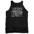Justice League Movie Metal Logo Mens Tank Top Shirt Black Officially Licensed