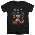 Justice League Movie Save the World Poster Mens Slim Fit V-Neck T Shirt Black Officially Licensed