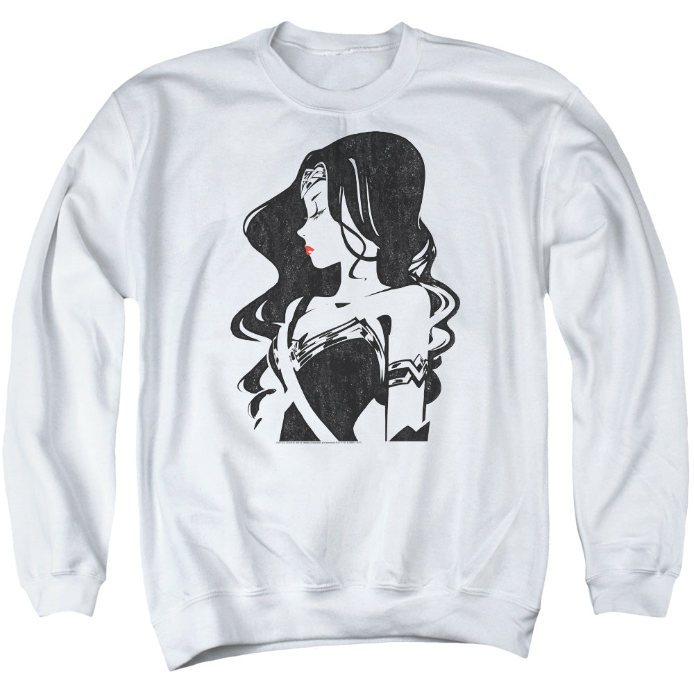 Justice League Movie Profile Mens Crewneck Sweatshirt White Officially Licensed