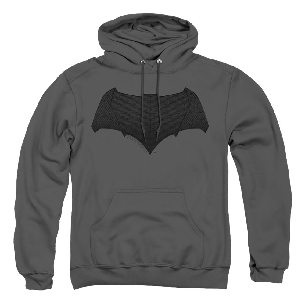 Justice League Movie Batman Logo Mens Hoodie Charcoal Officially Licensed