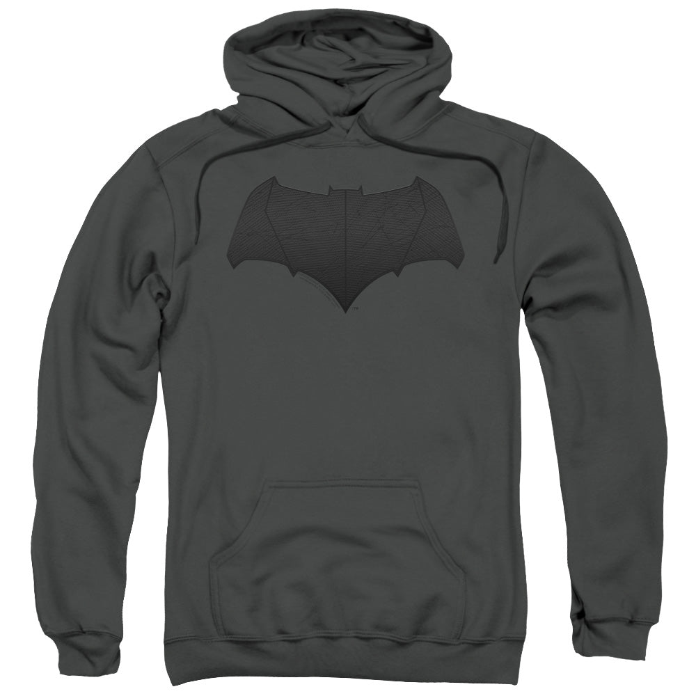 Justice League Movie Batman Logo Mens Hoodie Charcoal Officially Licensed