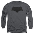 Justice League Movie Batman Logo Mens Long Sleeve Shirt Charcoal Officially Licensed Officially Licensed