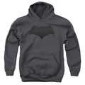 Justice League Movie Batman Logo Kids Youth Hoodie Charcoal Officially Licensed