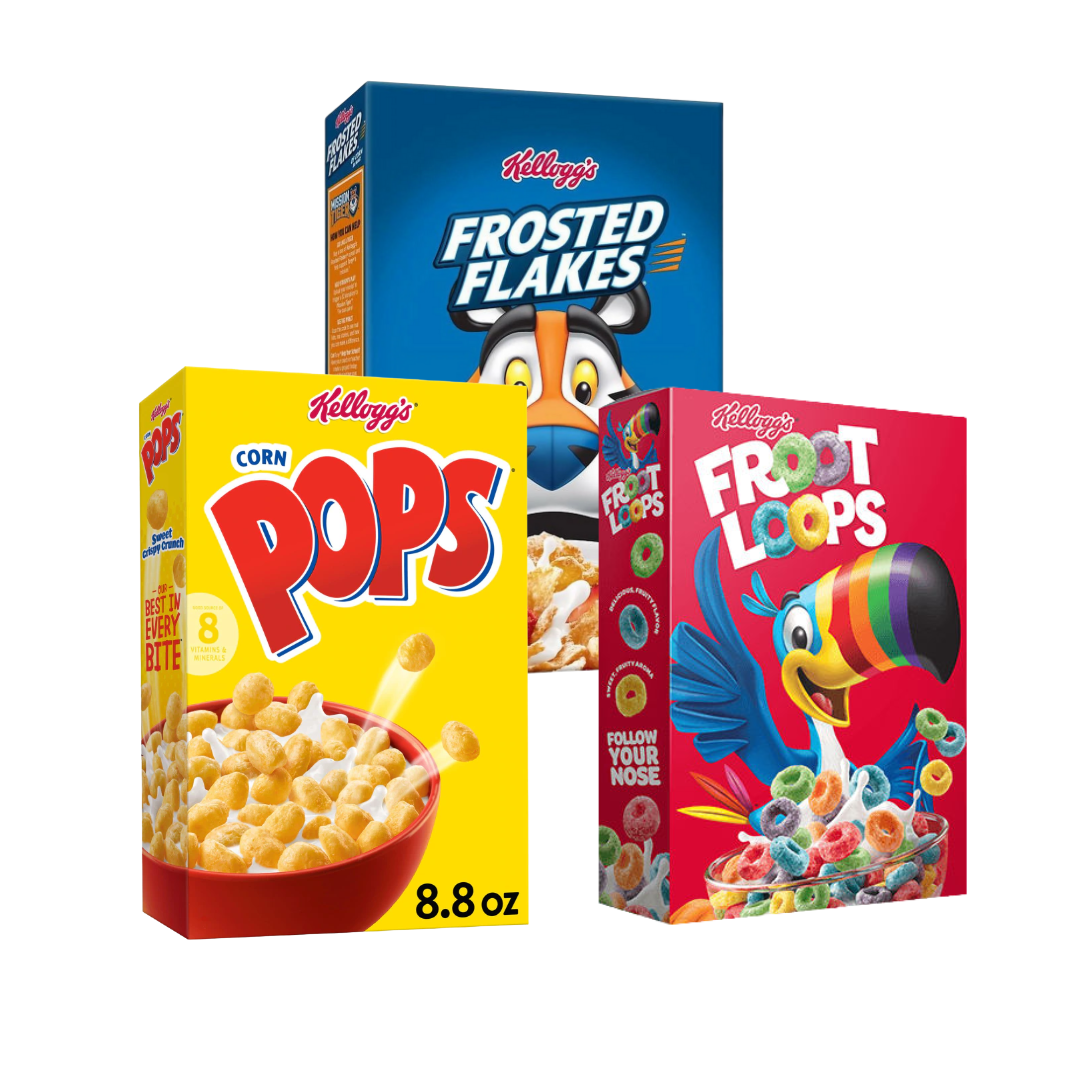 Kellogg’s Frosted Flakes / Froot Loops / Corn Pops – Elige tu cereal (7.8 oz – 10.9 oz)