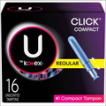 U by Kotex Click Compact Regular Unscented Tampons (18 units)