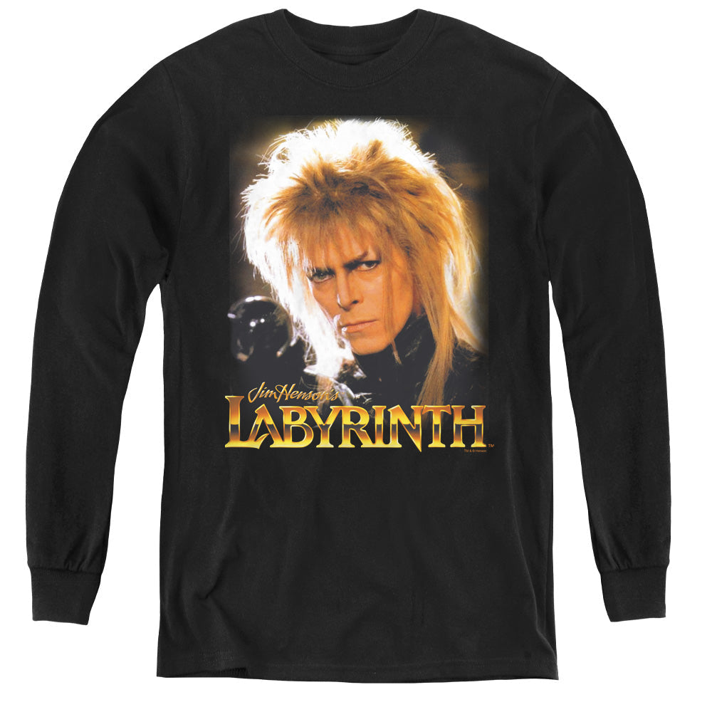 Labyrinth Jareth Long Sleeve Kids Youth T Shirt Black Officially Licensed