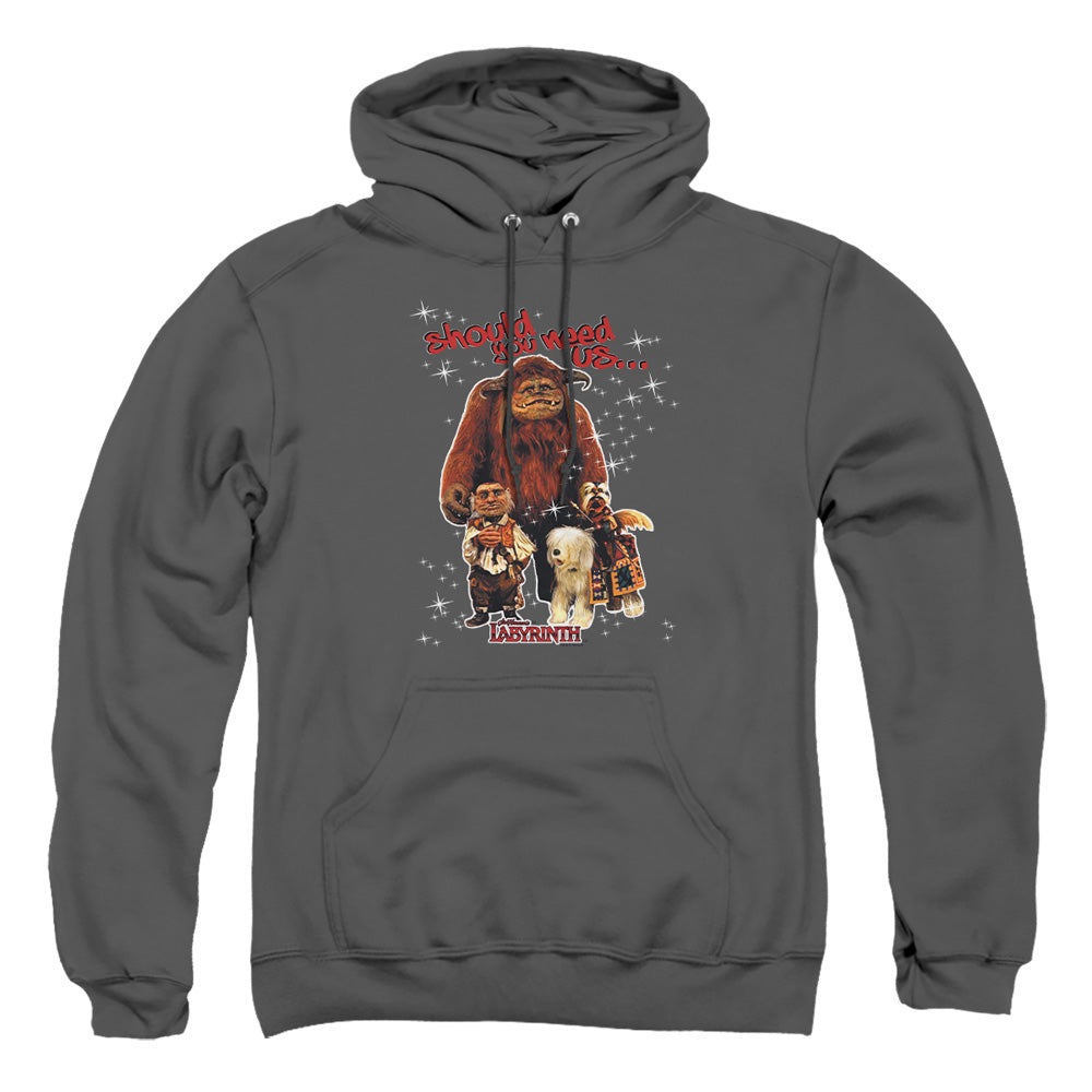 Labyrinth Should You Need Us Mens Hoodie Charcoal Officially Licensed