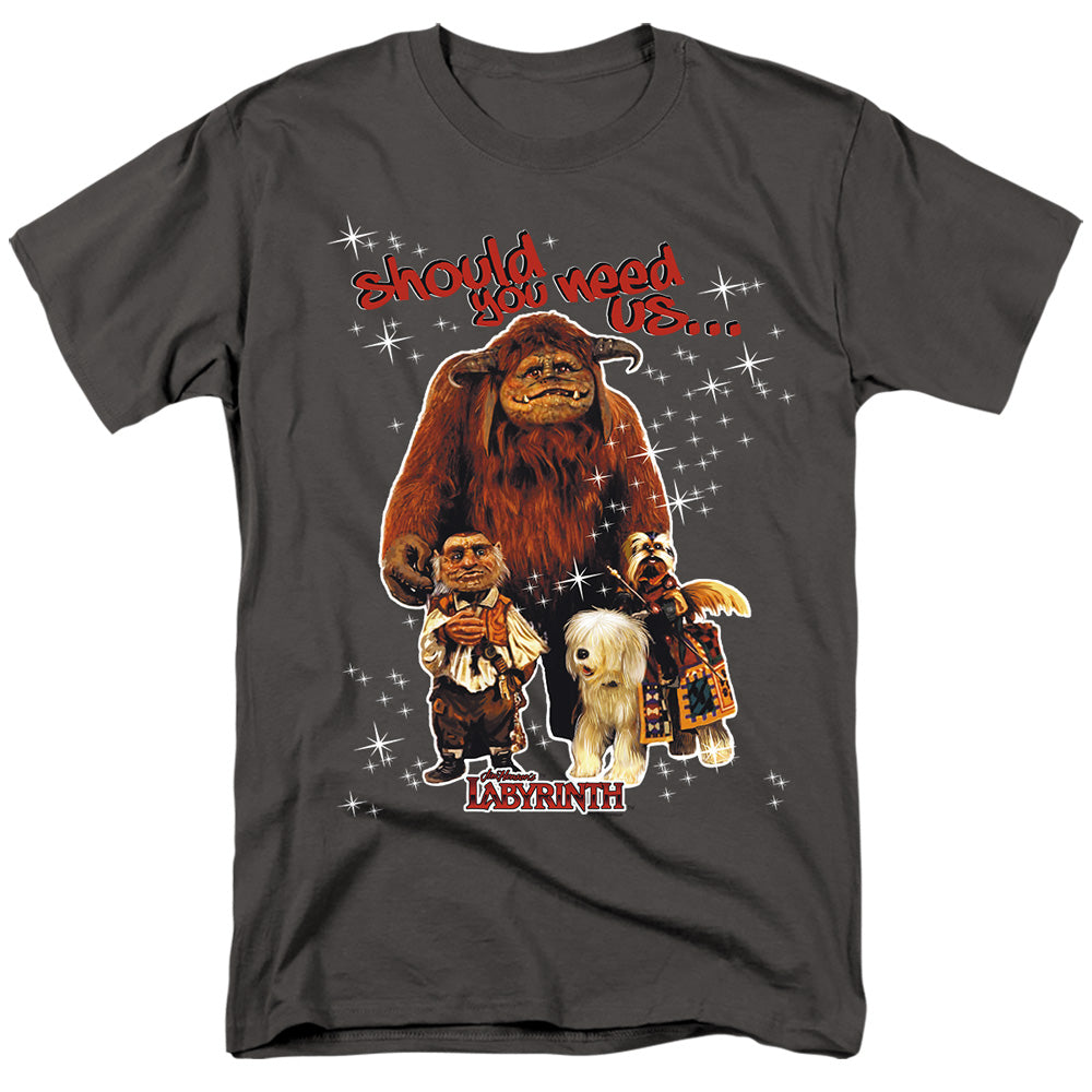 Labyrinth Should You Need Us Mens T Shirt Charcoal Officially Licensed