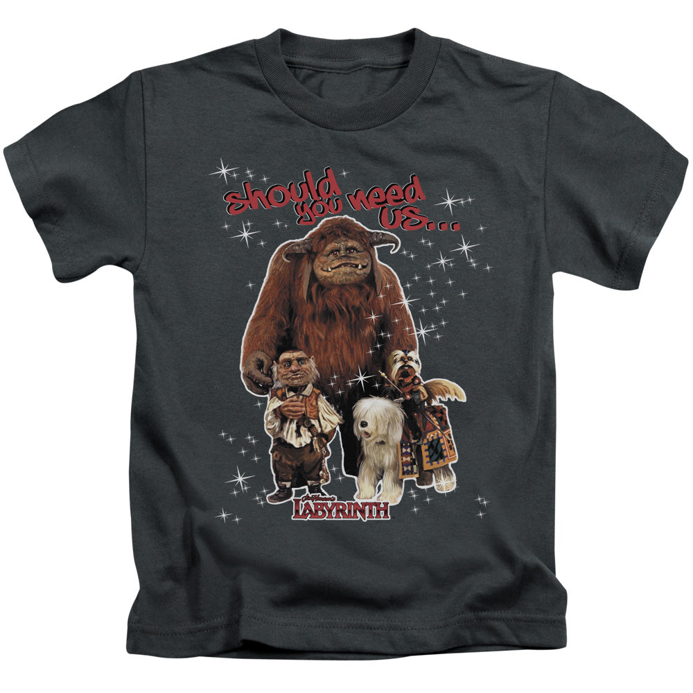 Labyrinth Should You Need Us Juvenile Kids Youth T Shirt Charcoal Officially Licensed