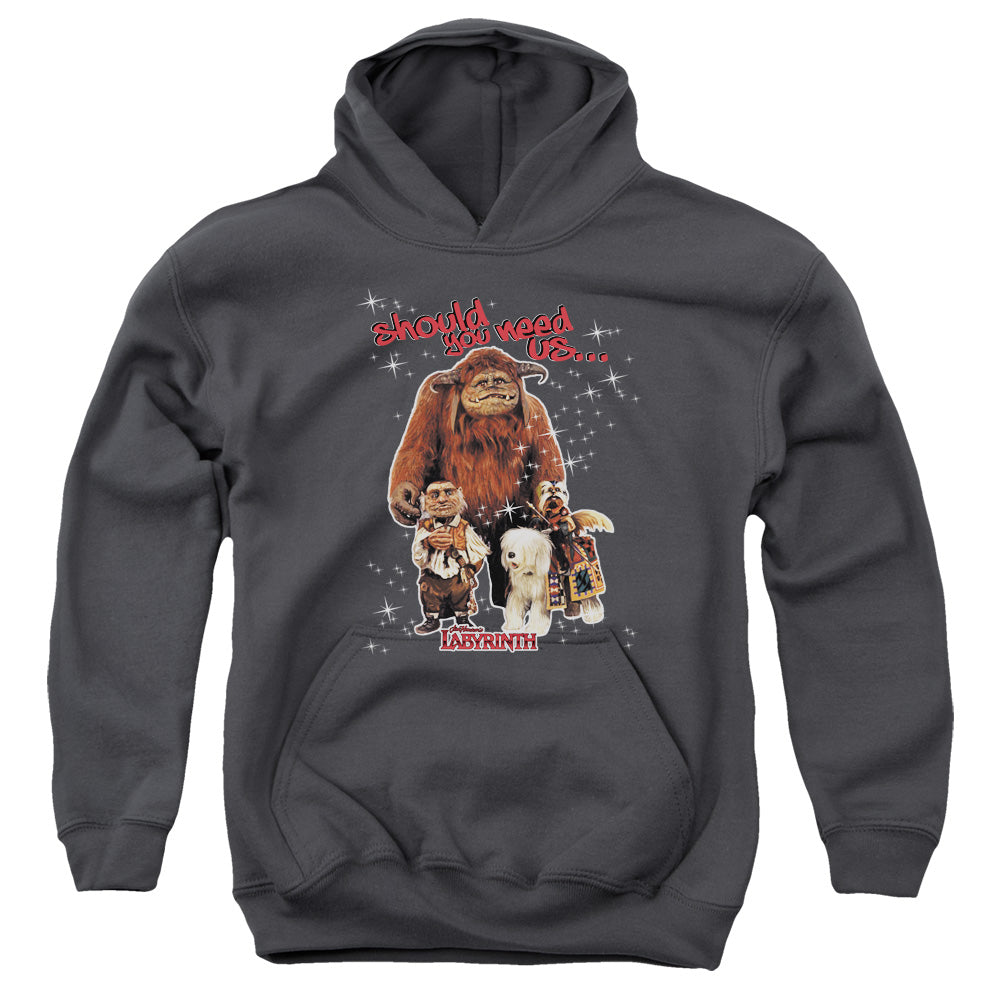 Labyrinth Should You Need Us Kids Youth Hoodie Charcoal Officially Licensed