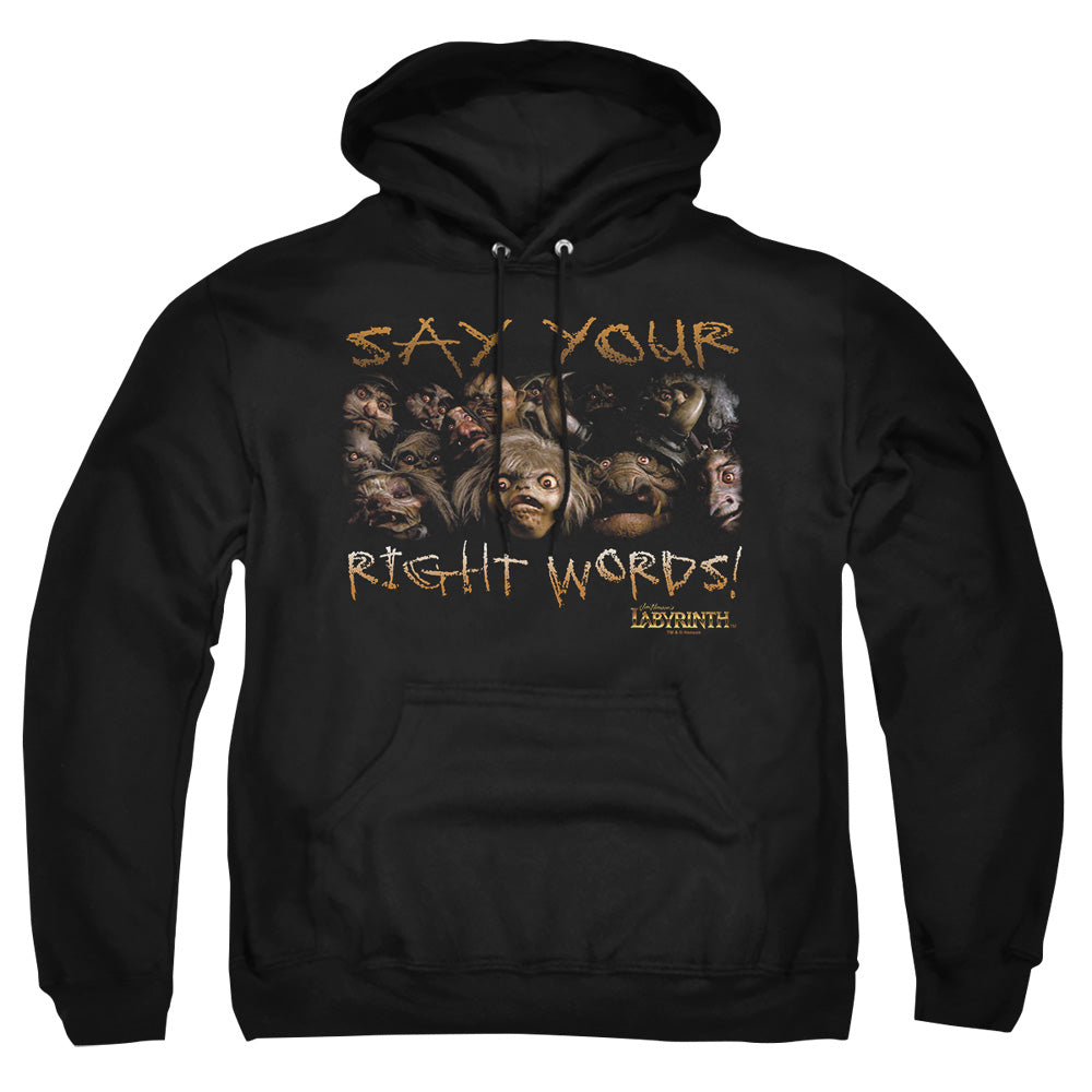 Labyrinth Say Your Right Words Mens Hoodie Black Officially Licensed