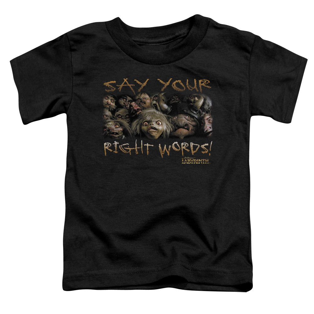 Labyrinth Say Your Right Words Toddler Kids Youth T Shirt Black Officially Licensed