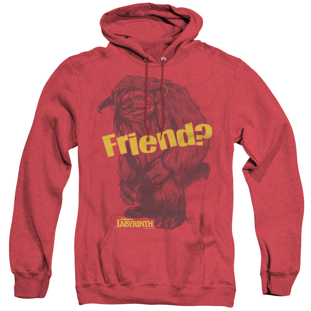 Labyrinth Ludo Friend Heather Mens Hoodie Red Officially Licensed