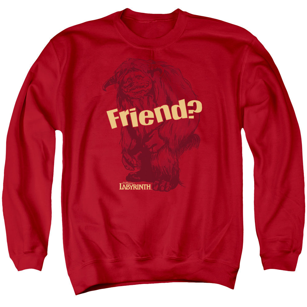 Labyrinth Ludo Friend Mens Crewneck Sweatshirt Red Officially Licensed
