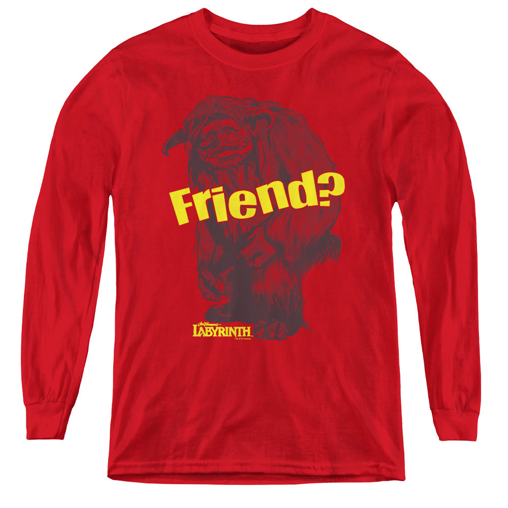 Labyrinth Ludo Friend Long Sleeve Kids Youth T Shirt Red Officially Licensed