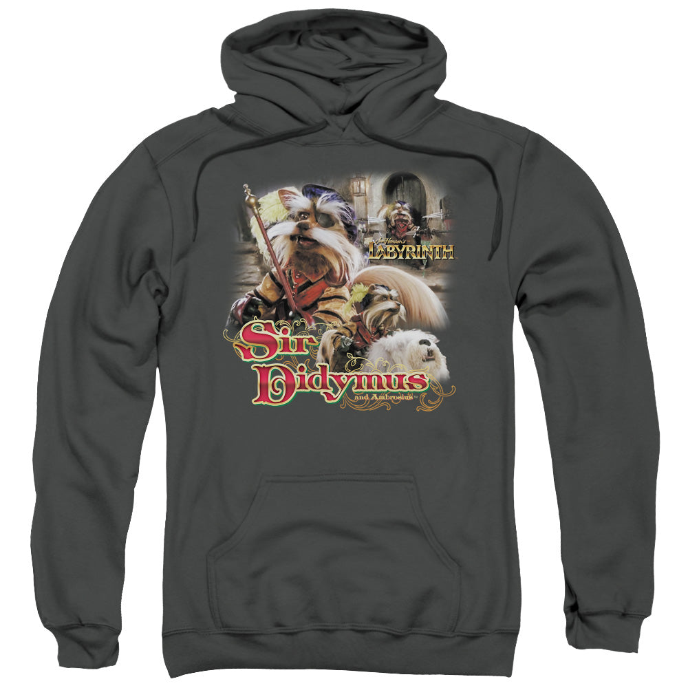 Labyrinth Sir Didymus Mens Hoodie Charcoal Officially Licensed