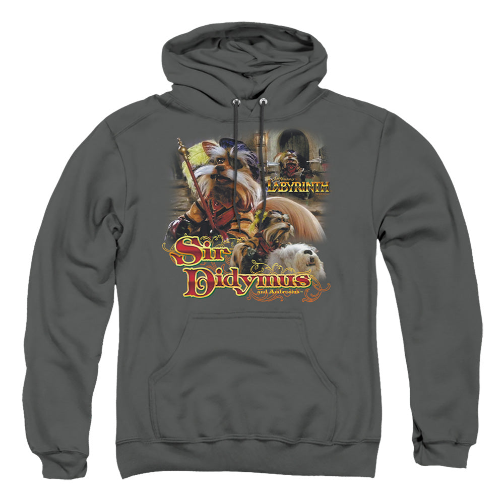 Labyrinth Sir Didymus Mens Hoodie Charcoal Officially Licensed